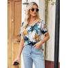imageZeagoo Womens Summer Tops Short Sleeve Casual Shirts Floral Tee Trendy 2025 Basics V Neck Plain TshirtDh637