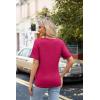 imageZeagoo Womens Summer Tops Short Sleeve Casual Shirts Floral Tee Trendy 2025 Basics V Neck Plain TshirtHot Pink