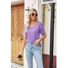 imageZeagoo Womens Summer Tops Short Sleeve Casual Shirts Floral Tee Trendy 2025 Basics V Neck Plain TshirtLilac