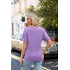 imageZeagoo Womens Summer Tops Short Sleeve Casual Shirts Floral Tee Trendy 2025 Basics V Neck Plain TshirtLilac