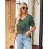 imageZeagoo Womens Summer Tops Short Sleeve Casual Shirts Floral Tee Trendy 2025 Basics V Neck Plain TshirtPa171