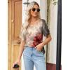 imageZeagoo Womens Summer Tops Short Sleeve Casual Shirts Floral Tee Trendy 2025 Basics V Neck Plain TshirtPa275