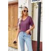 imageZeagoo Womens Summer Tops Short Sleeve Casual Shirts Floral Tee Trendy 2025 Basics V Neck Plain TshirtPurple