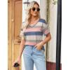 imageZeagoo Womens Summer Tops Short Sleeve Casual Shirts Floral Tee Trendy 2025 Basics V Neck Plain TshirtTw669