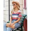 imageZeagoo Womens Summer Tops Short Sleeve Casual Shirts Floral Tee Trendy 2025 Basics V Neck Plain TshirtTw670