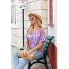imageZeagoo Womens Summer Tops Short Sleeve Casual Shirts Floral Tee Trendy 2025 Basics V Neck Plain TshirtWf39