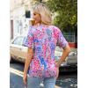 imageZeagoo Womens Summer Tops Short Sleeve Casual Shirts Floral Tee Trendy 2025 Basics V Neck Plain TshirtWf39