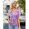 imageZeagoo Womens Summer Tops Short Sleeve Casual Shirts Floral Tee Trendy 2025 Basics V Neck Plain TshirtWf39