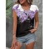 imageZeagoo 2025 Womens Tank Top V Neck Eyelet T Shirts Cap Sleeve Tops Loose Fit Blouses Dressy Casual Summer Basic ShirtsAblue Flowers 2