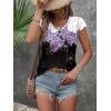 imageZeagoo 2025 Womens Tank Top V Neck Eyelet T Shirts Cap Sleeve Tops Loose Fit Blouses Dressy Casual Summer Basic ShirtsAblue Flowers 2
