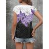 imageZeagoo 2025 Womens Tank Top V Neck Eyelet T Shirts Cap Sleeve Tops Loose Fit Blouses Dressy Casual Summer Basic ShirtsAblue Flowers 2