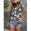 imageZeagoo 2025 Womens Tank Top V Neck Eyelet T Shirts Cap Sleeve Tops Loose Fit Blouses Dressy Casual Summer Basic ShirtsAwhite Lily 2