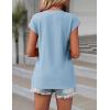 imageZeagoo 2025 Womens Tank Top V Neck Eyelet T Shirts Cap Sleeve Tops Loose Fit Blouses Dressy Casual Summer Basic ShirtsDblue 1