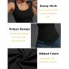 imageZeagoo Ribbed Tank Tops for Women 3 Pack Sleeveless Scoop Neck Ruched Cute Summer ShirtsBlack  Beige  White