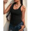 imageZeagoo Ribbed Tank Tops for Women 3 Pack Sleeveless Scoop Neck Ruched Cute Summer ShirtsBlack  Beige  White
