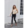 imageZeagoo Ribbed Tank Tops for Women 3 Pack Sleeveless Scoop Neck Ruched Cute Summer ShirtsBlack  Beige  White