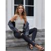 imageZeagoo Ribbed Tank Tops for Women 3 Pack Sleeveless Scoop Neck Ruched Cute Summer ShirtsBlack  Dark Blue  Grey