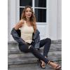 imageZeagoo Ribbed Tank Tops for Women 3 Pack Sleeveless Scoop Neck Ruched Cute Summer ShirtsBlack  Grey  Beige