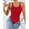 imageZeagoo Ribbed Tank Tops for Women 3 Pack Sleeveless Scoop Neck Ruched Cute Summer ShirtsBlack  Red  White