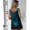 imageZeagoo Women 2025 Silk Satin Tank Tops Dressy V Neck Camisole Blouse Casual Sleeveless Cami Summer Tanks ShirtBlue Green