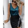 imageZeagoo Women 2025 Silk Satin Tank Tops Dressy V Neck Camisole Blouse Casual Sleeveless Cami Summer Tanks ShirtBlue Green