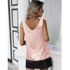 imageZeagoo Women 2025 Silk Satin Tank Tops Dressy V Neck Camisole Blouse Casual Sleeveless Cami Summer Tanks ShirtDark Pink