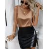 imageZeagoo Women 2025 Silk Satin Tank Tops Dressy V Neck Camisole Blouse Casual Sleeveless Cami Summer Tanks ShirtKhaki