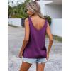 imageZeagoo Women 2025 Silk Satin Tank Tops Dressy V Neck Camisole Blouse Casual Sleeveless Cami Summer Tanks ShirtPurple