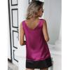 imageZeagoo Women 2025 Silk Satin Tank Tops Dressy V Neck Camisole Blouse Casual Sleeveless Cami Summer Tanks ShirtRose Red