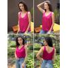 imageZeagoo Women 2025 Silk Satin Tank Tops Dressy V Neck Camisole Blouse Casual Sleeveless Cami Summer Tanks ShirtRose Red