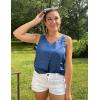 imageZeagoo Women 2025 Silk Satin Tank Tops Dressy V Neck Camisole Blouse Casual Sleeveless Cami Summer Tanks ShirtSnorkel Blue