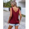 imageZeagoo Women 2025 Silk Satin Tank Tops Dressy V Neck Camisole Blouse Casual Sleeveless Cami Summer Tanks ShirtWine Red