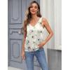 imageZeagoo Women 2025 Silk Satin Tank Tops Dressy V Neck Camisole Blouse Casual Sleeveless Cami Summer Tanks ShirtZblack Flower