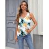 imageZeagoo Women 2025 Silk Satin Tank Tops Dressy V Neck Camisole Blouse Casual Sleeveless Cami Summer Tanks ShirtZtie Dye Flower