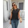imageZeagoo Womens Lace Cap Sleeve Tops Pleated Crewneck Summer Tank Tops 2025 Dressy Casual Sleeveless Shirts BlouseBlack