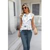imageZeagoo Womens Lace Cap Sleeve Tops Pleated Crewneck Summer Tank Tops 2025 Dressy Casual Sleeveless Shirts BlouseBlue Flower