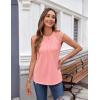 imageZeagoo Womens Lace Cap Sleeve Tops Pleated Crewneck Summer Tank Tops 2025 Dressy Casual Sleeveless Shirts BlouseCoral Pink
