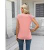 imageZeagoo Womens Lace Cap Sleeve Tops Pleated Crewneck Summer Tank Tops 2025 Dressy Casual Sleeveless Shirts BlouseCoral Pink