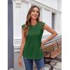imageZeagoo Womens Lace Cap Sleeve Tops Pleated Crewneck Summer Tank Tops 2025 Dressy Casual Sleeveless Shirts BlouseDark Green