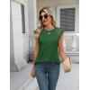 imageZeagoo Womens Lace Cap Sleeve Tops Pleated Crewneck Summer Tank Tops 2025 Dressy Casual Sleeveless Shirts BlouseDark Green