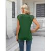 imageZeagoo Womens Lace Cap Sleeve Tops Pleated Crewneck Summer Tank Tops 2025 Dressy Casual Sleeveless Shirts BlouseDark Green