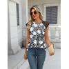imageZeagoo Womens Lace Cap Sleeve Tops Pleated Crewneck Summer Tank Tops 2025 Dressy Casual Sleeveless Shirts BlouseFloral Black
