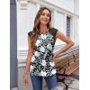 imageZeagoo Womens Lace Cap Sleeve Tops Pleated Crewneck Summer Tank Tops 2025 Dressy Casual Sleeveless Shirts BlouseFloral Black