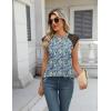 imageZeagoo Womens Lace Cap Sleeve Tops Pleated Crewneck Summer Tank Tops 2025 Dressy Casual Sleeveless Shirts BlouseFloral Blue