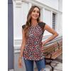 imageZeagoo Womens Lace Cap Sleeve Tops Pleated Crewneck Summer Tank Tops 2025 Dressy Casual Sleeveless Shirts BlouseFloral Daisies