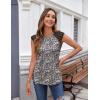 imageZeagoo Womens Lace Cap Sleeve Tops Pleated Crewneck Summer Tank Tops 2025 Dressy Casual Sleeveless Shirts BlouseFloral Green