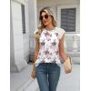 imageZeagoo Womens Lace Cap Sleeve Tops Pleated Crewneck Summer Tank Tops 2025 Dressy Casual Sleeveless Shirts BlouseFloral White