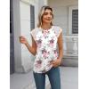 imageZeagoo Womens Lace Cap Sleeve Tops Pleated Crewneck Summer Tank Tops 2025 Dressy Casual Sleeveless Shirts BlouseFloral White