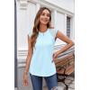imageZeagoo Womens Lace Cap Sleeve Tops Pleated Crewneck Summer Tank Tops 2025 Dressy Casual Sleeveless Shirts BlouseLight Blue
