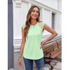 imageZeagoo Womens Lace Cap Sleeve Tops Pleated Crewneck Summer Tank Tops 2025 Dressy Casual Sleeveless Shirts BlouseMint Green